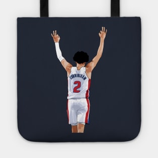 Cade Cunningham Vector Celebration White Qiangy Tote