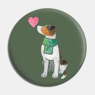 Parson Russell Terrier watercolour Pin