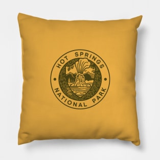 Hot Springs National Park Round Emblem Pillow