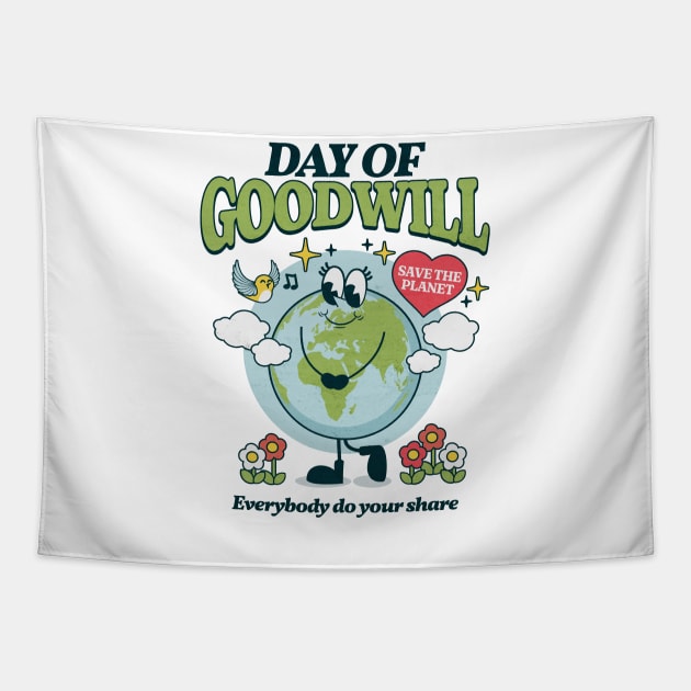Earth Day | Day Of Goodwill Tapestry by PlayfulPrints