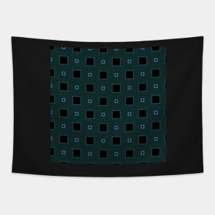 Big and small squares on dark green Tapestry