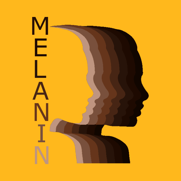 Melanin Skin Tone Different Shades of Melanin Girl Woman Face Silhouette by Bezra