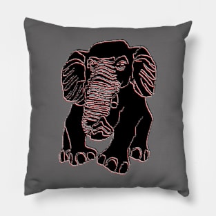 Elephant silhouette Siluet 3D 大象 elefant pixelart Pillow