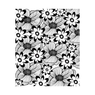 Black and White Plant Artwork T-Shirt