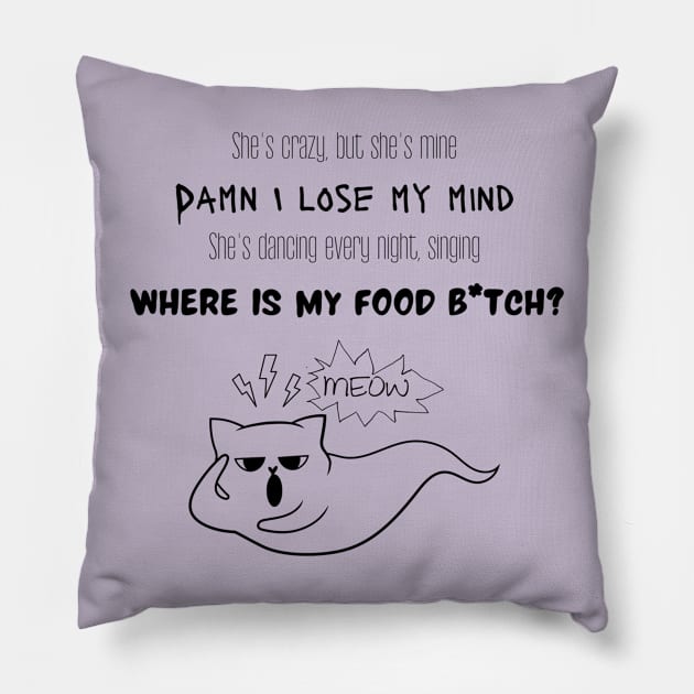 She's dancing every night, singing WHERE IS MY FOOD B*itch? Pillow by elumirel