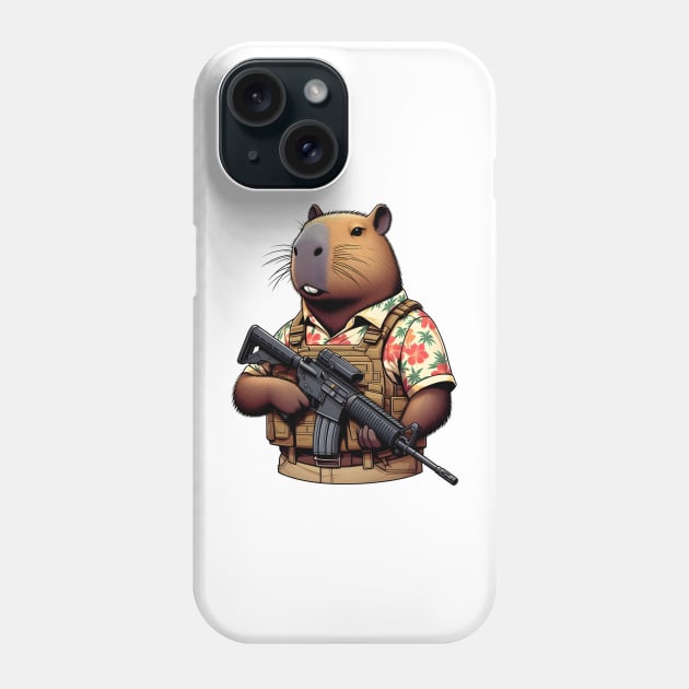 tactical capybara Phone Case by Rawlifegraphic