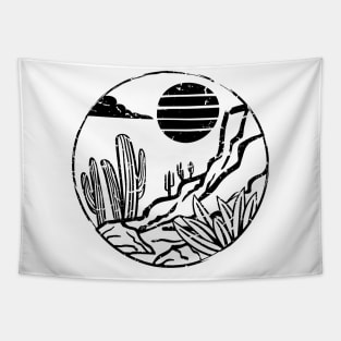 Cactus Arizona Landscape Desert Sunset Tapestry