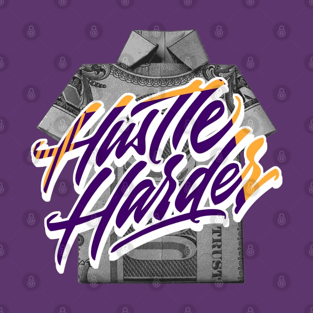 Hustle Harder Court Purple Sneaker Art by funandgames