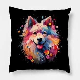 Samoyed Rainbow Pillow