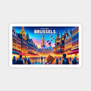 Enchanting Brussels Twilight in Belgium Magnet