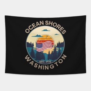 OCEAN SHORES WASHINGTON USA FLAG Tapestry