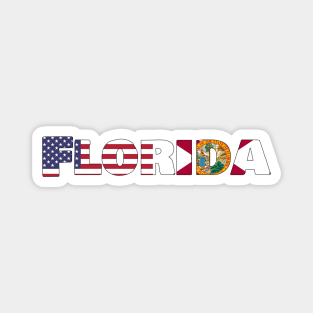 Florida State Flag/America Flag Logo Magnet