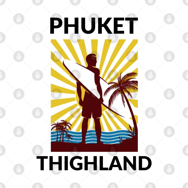 Retro Surfer Phuket Thighland by coloringiship