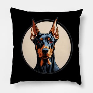 Dobermann Embroidered Patch Pillow