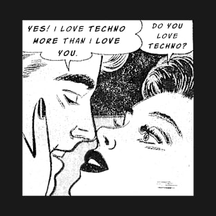 Techno Love Vintage Comics T-Shirt