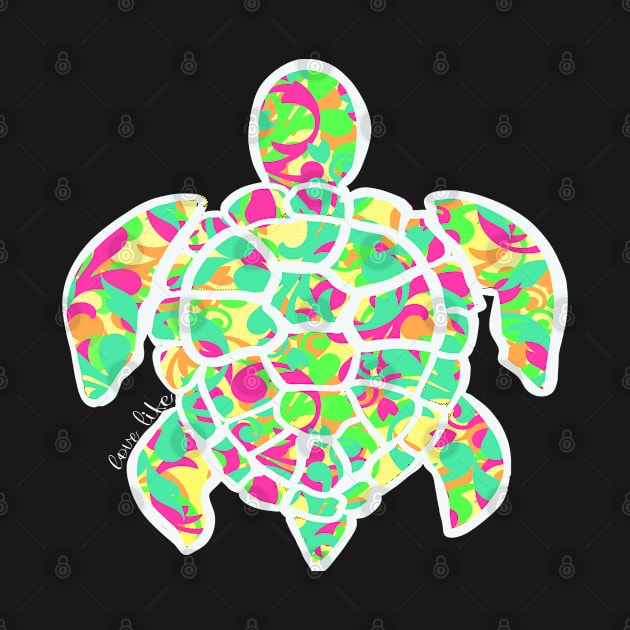 Love life colorful sea turtle by Sheila’s Studio