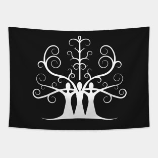 Three Sisters Tree Of Life (White Version) Tapestry