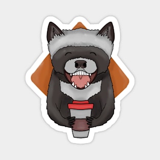 Raccoon with coffee Magnet