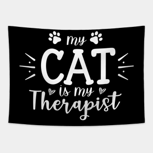 My Cat Is My Therapist Tapestry