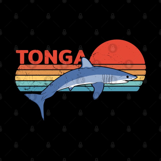 Mako Shark Kingdom of Tonga Vintage Travel Design by NicGrayTees