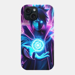 Sasuke neon cyberpunk Phone Case