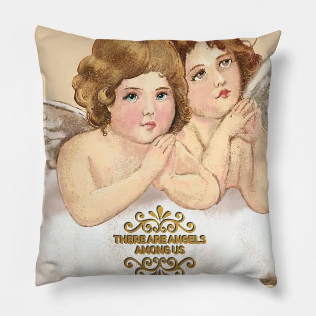 Two angels Pillow by Mimie20