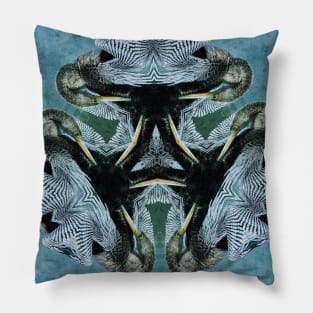 Abstract Anhinga Pillow