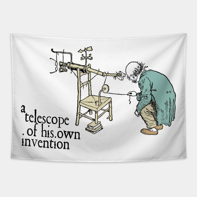 Professor Branestawm - A Telescope Of His Own Invention Tapestry by The Blue Box