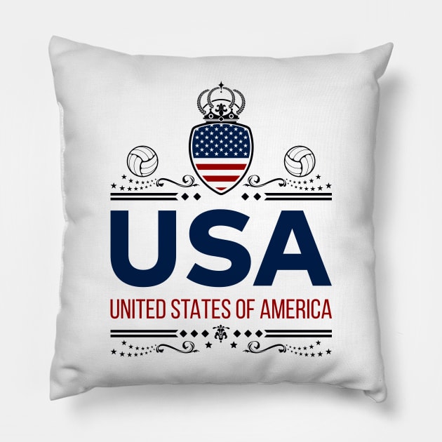 US SOCCER VINTAGE | CLASSIC SPORT EDITION Pillow by VISUALUV