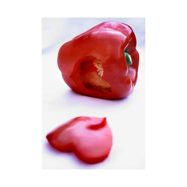 Red pepper with heart by micklyn