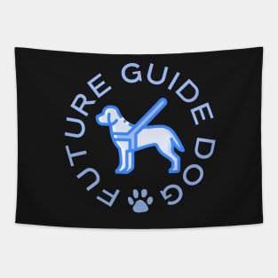 Future Guide Dog - Guide Dog For The Blind - Dog Training - Working Dog - Blue Design for Dark Background Tapestry