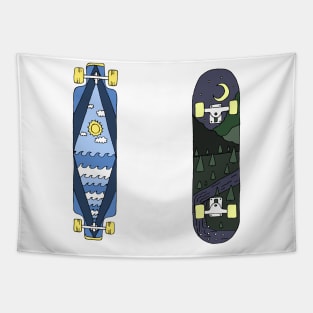 Skate vs. longboard Tapestry