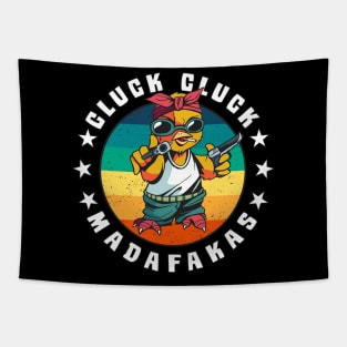 Chick Chicken Rooster MADAFAKAS Retro Vintage Tapestry