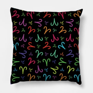 Pattern Aries Zodiac Sign Horoscope Astrology Symbol Black Pillow