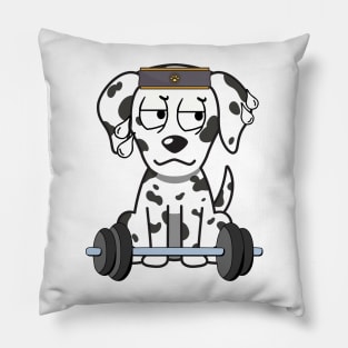 Funny dalmatian is exercising Pillow