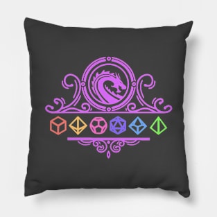 Rainbow Dragon Crest Pillow