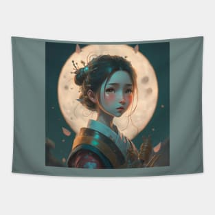 Japanese moon girl Tapestry