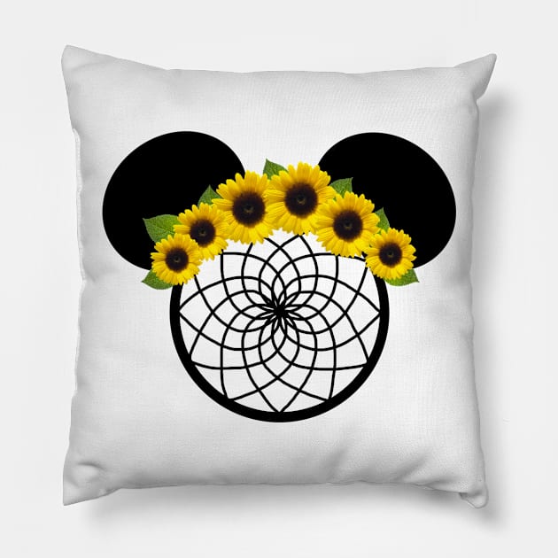 Sunflower Dream Catcher Pillow by KimsCustomCrafts