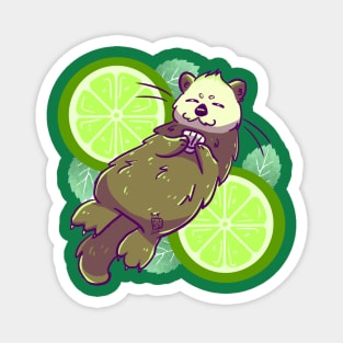 Lime Sea Otter Splash Magnet