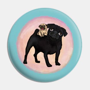 Double Sided- FivePugs + Puggyback Pals Pin