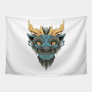 Blue Chinese Dragon Tapestry