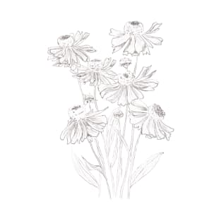 helenium flowers drawing T-Shirt