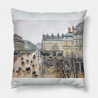 French Theater Square, Paris by Camille Pissarro Pillow