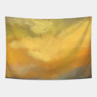 Painted Dream Mist over Dusk on yellow Tapestry