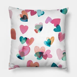 Watercolor Hearts Multi Pillow