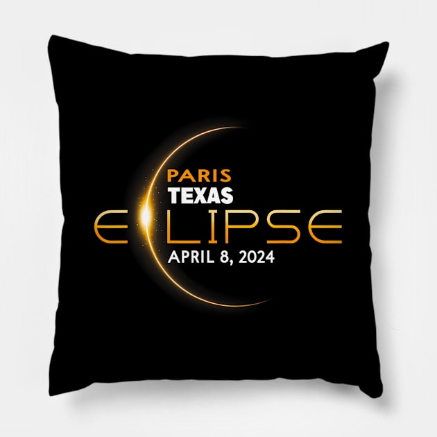 Paris Texas Total Solar Eclipse 2024 Pillow by SanJKaka