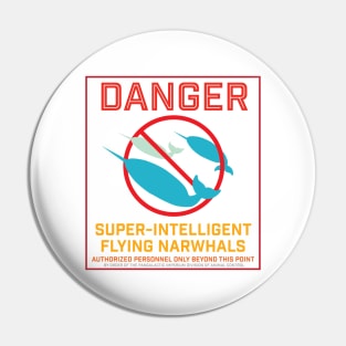 Danger: Super-Intelligent Flying Narwhals | The Adventures of Captain Radio Podcast Pin