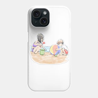 Kids Playing at the Beach Phone Case