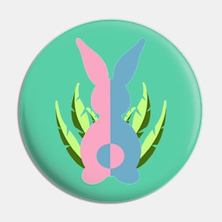 Easter Bunny Pink & Teal Pin