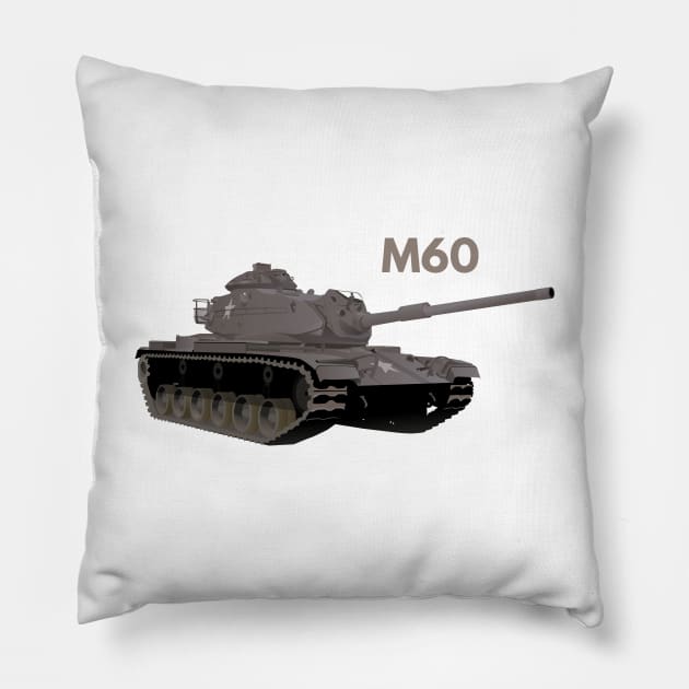 M60 American Battle Tank Pillow by NorseTech